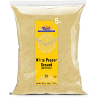Rani White Pepper (Gol Mirch), Ground Spice 80oz (5lbs) 2.27kg Bulk ~ All Natural, Vegan, Gluten Friendly, NON-GMO, Kosher, Indian Origin (Size: 80oz (5lbs) 2.27kg)